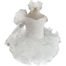 Infant/toddler/baby/children/kids Girl's glitz Pageant evening/prom Dress/clothing  G192-off white